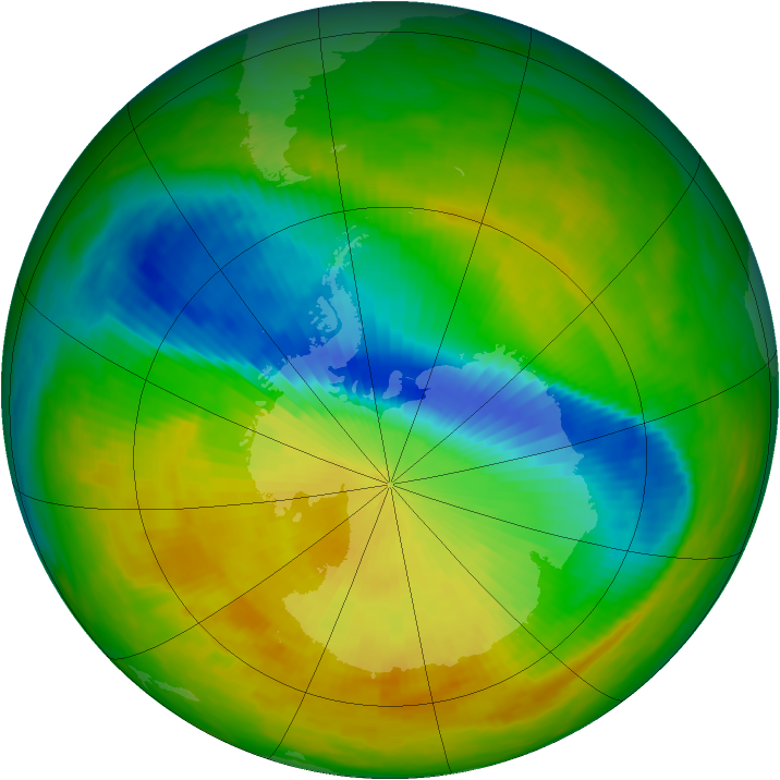 Antarctic ozone map for 17 November 1991